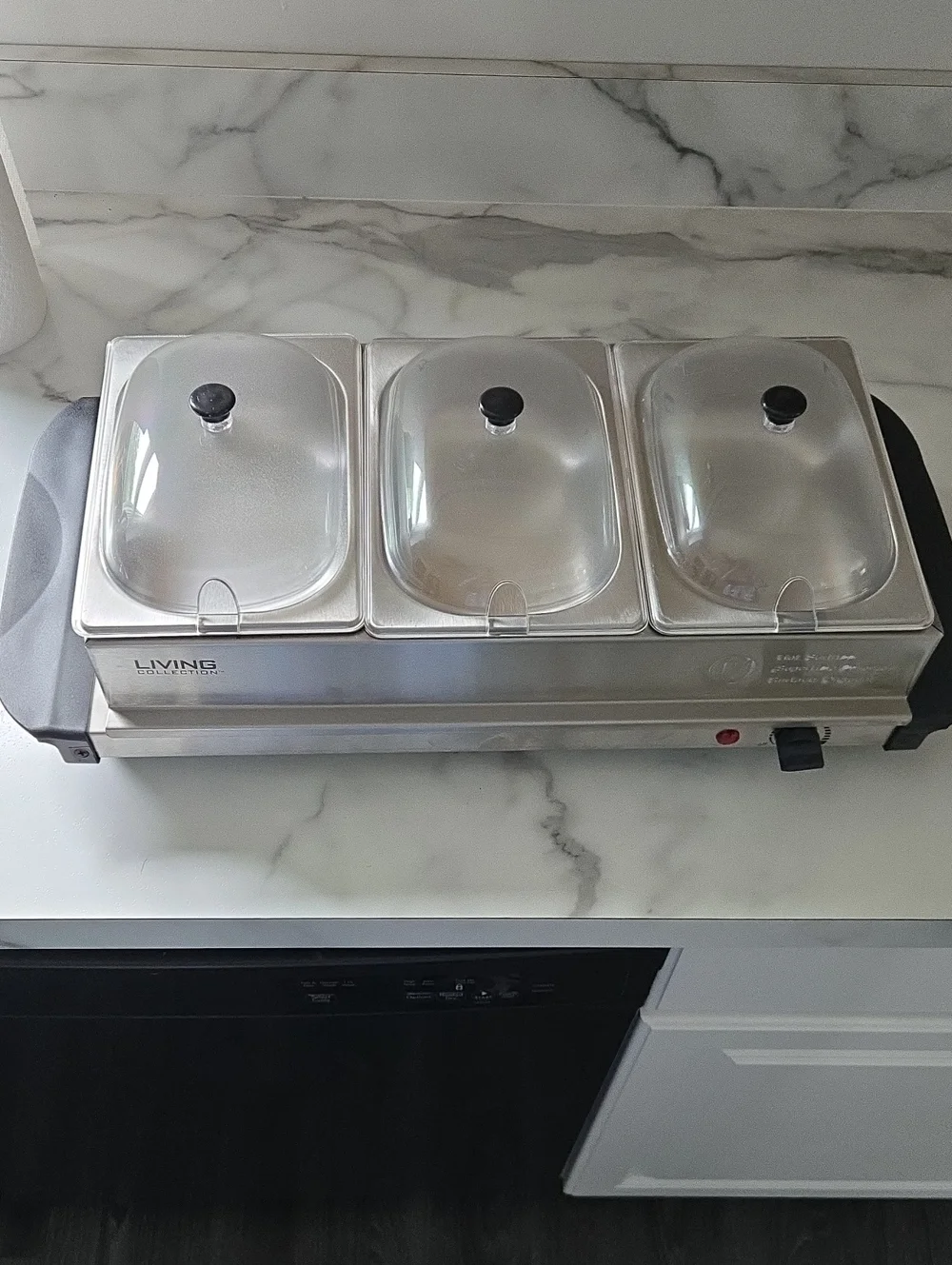 Nostalgia Electrics Living Collection Stainless Steel Triple Buffet Server